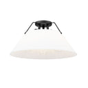 Golden Lighting 3306-3FM BLK-BLK Orwell BLK 3 Light Flush Mount in Matte Black with Matte Black Shade - Crescent Harbor