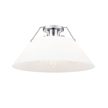 Golden Lighting 3306-3FM BLK-BLK Orwell BLK 3 Light Flush Mount in Matte Black with Matte Black Shade - Crescent Harbor