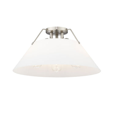Golden Lighting 3306-3FM BLK-BLK Orwell BLK 3 Light Flush Mount in Matte Black with Matte Black Shade - Crescent Harbor