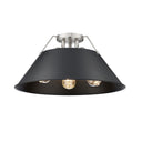 Golden Lighting 3306-3FM BLK-BLK Orwell BLK 3 Light Flush Mount in Matte Black with Matte Black Shade - Crescent Harbor