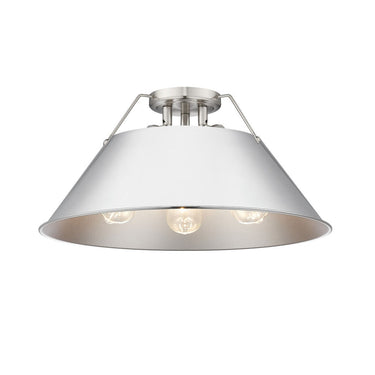 Golden Lighting 3306-3FM BLK-BLK Orwell BLK 3 Light Flush Mount in Matte Black with Matte Black Shade - Crescent Harbor