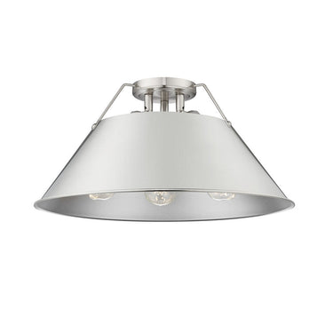 Golden Lighting 3306-3FM BLK-BLK Orwell BLK 3 Light Flush Mount in Matte Black with Matte Black Shade - Crescent Harbor