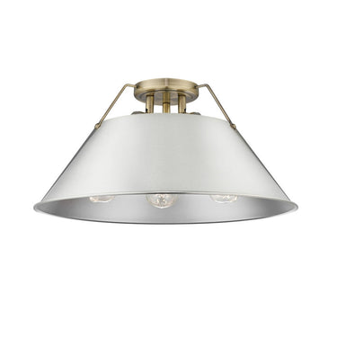 Golden Lighting 3306-3FM BLK-BLK Orwell BLK 3 Light Flush Mount in Matte Black with Matte Black Shade - Crescent Harbor