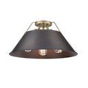 Golden Lighting 3306-3FM BLK-BLK Orwell BLK 3 Light Flush Mount in Matte Black with Matte Black Shade - Crescent Harbor