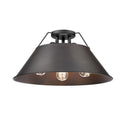 Golden Lighting 3306-3FM BLK-BLK Orwell BLK 3 Light Flush Mount in Matte Black with Matte Black Shade - Crescent Harbor