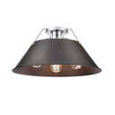 Golden Lighting 3306-3FM BLK-BLK Orwell BLK 3 Light Flush Mount in Matte Black with Matte Black Shade - Crescent Harbor