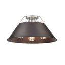 Golden Lighting 3306-3FM BLK-BLK Orwell BLK 3 Light Flush Mount in Matte Black with Matte Black Shade - Crescent Harbor