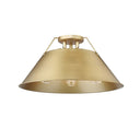 Golden Lighting 3306-3FM BLK-BLK Orwell BLK 3 Light Flush Mount in Matte Black with Matte Black Shade - Crescent Harbor