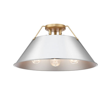 Golden Lighting 3306-3FM BLK-BLK Orwell BLK 3 Light Flush Mount in Matte Black with Matte Black Shade - Crescent Harbor
