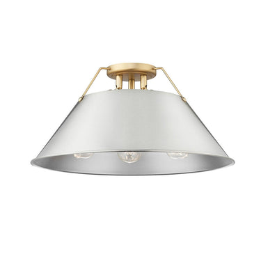 Golden Lighting 3306-3FM BLK-BLK Orwell BLK 3 Light Flush Mount in Matte Black with Matte Black Shade - Crescent Harbor