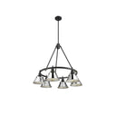 Golden Lighting 3306-6 BLK-CLR 6 Light Chandelier - Crescent Harbor