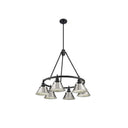 Golden Lighting 3306-6 BLK-CLR 6 Light Chandelier - Crescent Harbor