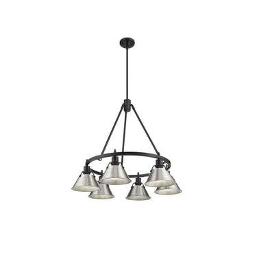 Golden Lighting 3306-6 BLK-CLR 6 Light Chandelier - Crescent Harbor