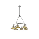 Golden Lighting 3306-6 BLK-CLR 6 Light Chandelier - Crescent Harbor