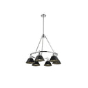 Golden Lighting 3306-6 BLK-CLR 6 Light Chandelier - Crescent Harbor