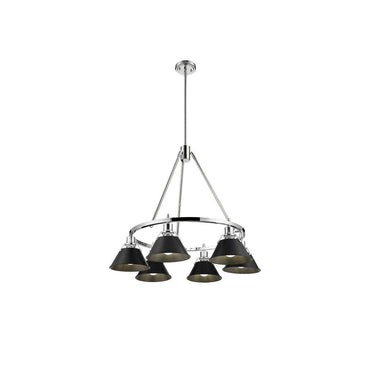 Golden Lighting 3306-6 BLK-CLR 6 Light Chandelier - Crescent Harbor