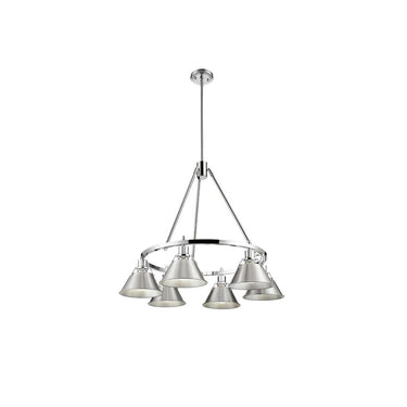 Golden Lighting 3306-6 BLK-CLR 6 Light Chandelier - Crescent Harbor