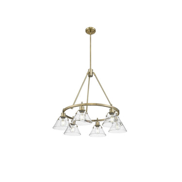 Golden Lighting 3306-6 BLK-CLR 6 Light Chandelier - Crescent Harbor