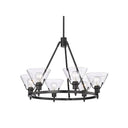 Golden Lighting 3306-6 BLK-CLR 6 Light Chandelier - Crescent Harbor