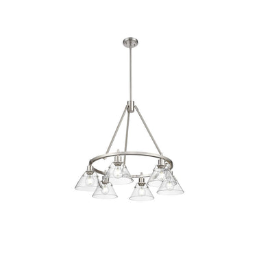 Golden Lighting 3306-6 BLK-CLR 6 Light Chandelier - Crescent Harbor