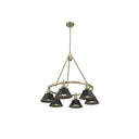 Golden Lighting 3306-6 BLK-CLR 6 Light Chandelier - Crescent Harbor