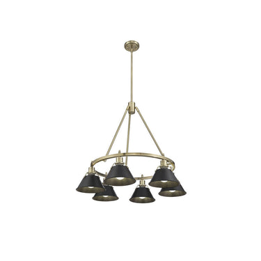Golden Lighting 3306-6 BLK-CLR 6 Light Chandelier - Crescent Harbor