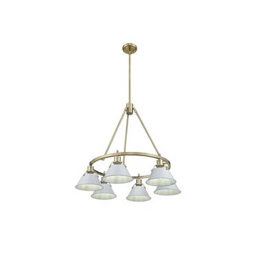 Golden Lighting 3306-6 BLK-CLR 6 Light Chandelier - Crescent Harbor