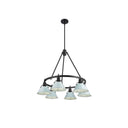 Golden Lighting 3306-6 BLK-CLR 6 Light Chandelier - Crescent Harbor