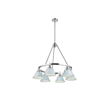 Golden Lighting 3306-6 BLK-CLR 6 Light Chandelier - Crescent Harbor