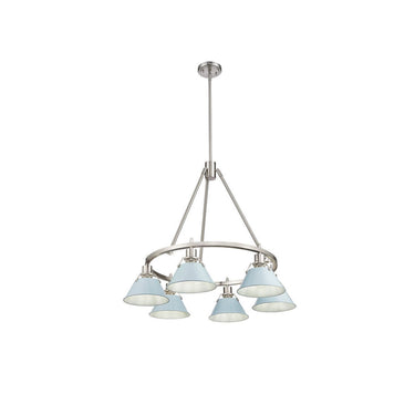 Golden Lighting 3306-6 BLK-CLR 6 Light Chandelier - Crescent Harbor