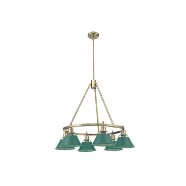 Golden Lighting 3306-6 BLK-CLR 6 Light Chandelier - Crescent Harbor