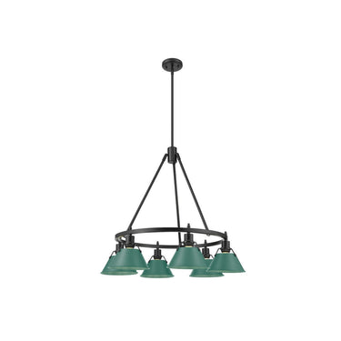 Golden Lighting 3306-6 BLK-CLR 6 Light Chandelier - Crescent Harbor