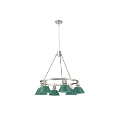 Golden Lighting 3306-6 BLK-CLR 6 Light Chandelier - Crescent Harbor