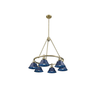 Golden Lighting 3306-6 BLK-CLR 6 Light Chandelier - Crescent Harbor