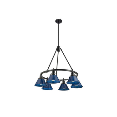 Golden Lighting 3306-6 BLK-CLR 6 Light Chandelier - Crescent Harbor