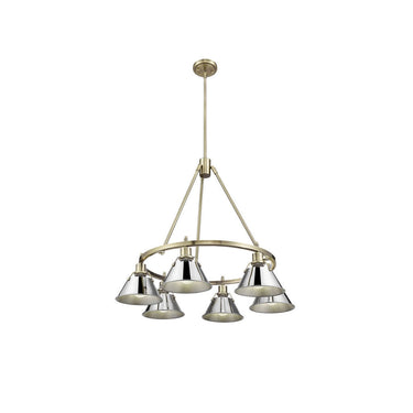 Golden Lighting 3306-6 BLK-CLR 6 Light Chandelier - Crescent Harbor