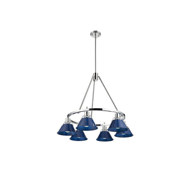 Golden Lighting 3306-6 BLK-CLR 6 Light Chandelier - Crescent Harbor