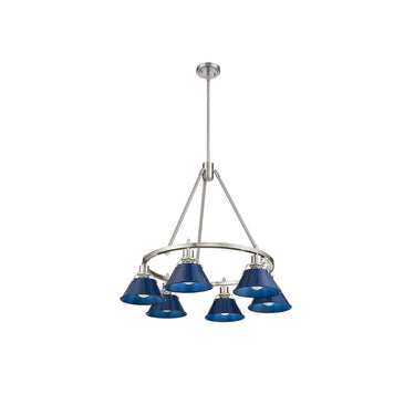 Golden Lighting 3306-6 BLK-CLR 6 Light Chandelier - Crescent Harbor