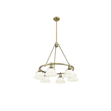 Golden Lighting 3306-6 BLK-CLR 6 Light Chandelier - Crescent Harbor