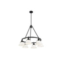 Golden Lighting 3306-6 BLK-CLR 6 Light Chandelier - Crescent Harbor