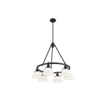 Golden Lighting 3306-6 BLK-CLR 6 Light Chandelier - Crescent Harbor