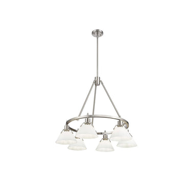 Golden Lighting 3306-6 BLK-CLR 6 Light Chandelier - Crescent Harbor