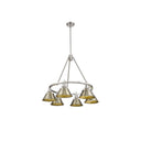 Golden Lighting 3306-6 BLK-CLR 6 Light Chandelier - Crescent Harbor