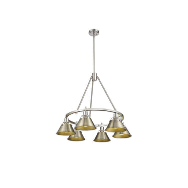 Golden Lighting 3306-6 BLK-CLR 6 Light Chandelier - Crescent Harbor