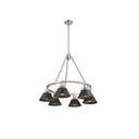 Golden Lighting 3306-6 BLK-CLR 6 Light Chandelier - Crescent Harbor