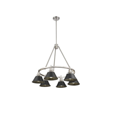 Golden Lighting 3306-6 BLK-CLR 6 Light Chandelier - Crescent Harbor