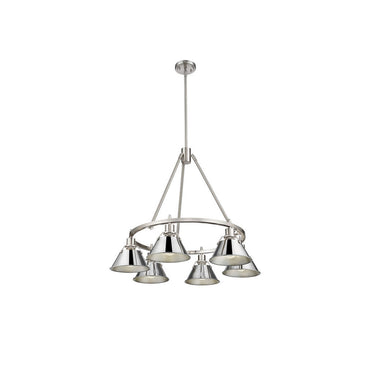 Golden Lighting 3306-6 BLK-CLR 6 Light Chandelier - Crescent Harbor