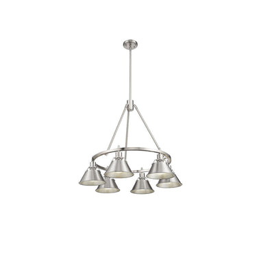 Golden Lighting 3306-6 BLK-CLR 6 Light Chandelier - Crescent Harbor
