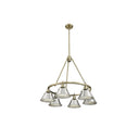 Golden Lighting 3306-6 BLK-CLR 6 Light Chandelier - Crescent Harbor
