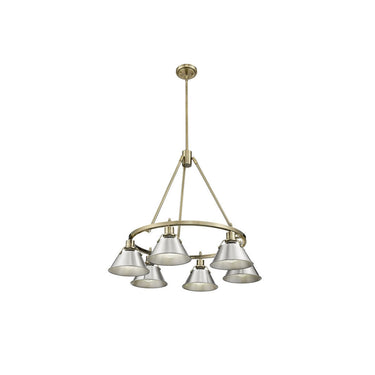 Golden Lighting 3306-6 BLK-CLR 6 Light Chandelier - Crescent Harbor